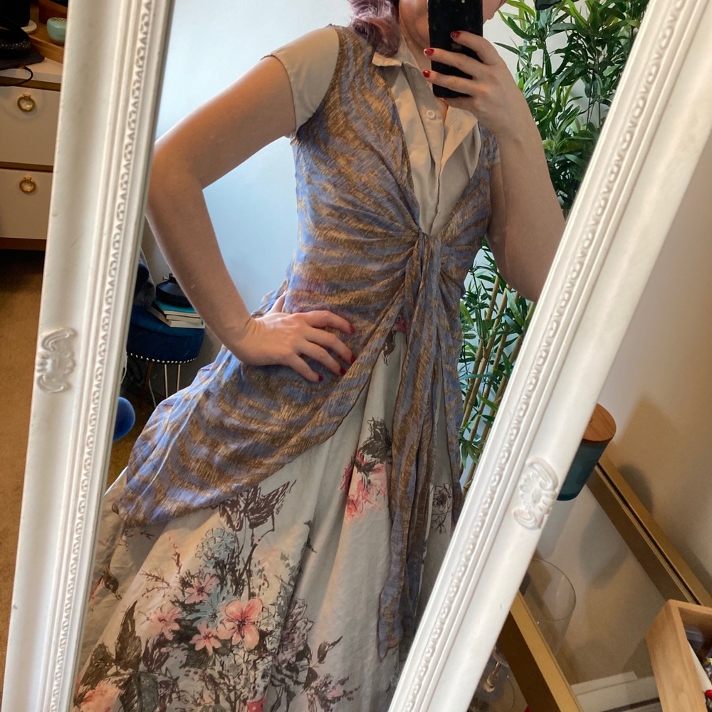 DVF Silk Print Wrap Top - Picture 2 of 7